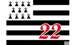 Drapeau Breton 22 - 15x11cm - Sticker/autocollant