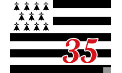 Drapeau Breton 35 - 15x11cm - Sticker/autocollant