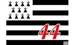 Drapeau Breton 44 - 5X3,5cm - Sticker/autocollant