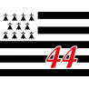 Sticker / autocollants : Drapeau Breton 44 - 5X3,5cm