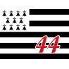 Drapeau Breton 44 - 10x7cm - Sticker/autocollant