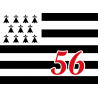 Drapeau Breton 56 - 5x3,5cm - Sticker/autocollant