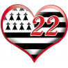 coeur breton 22 - 20x23cm - Sticker/autocollant