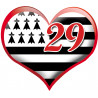 coeur breton 29 - 20x23cm - Sticker/autocollant