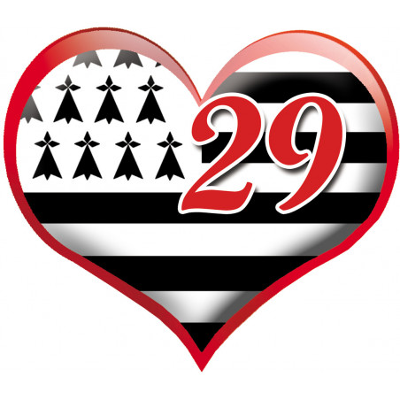 coeur breton 29 - 5x5.5cm - Sticker/autocollant