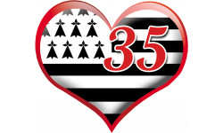 sticker / autocollant : coeur breton 35 - 20x23cm - Sticker/autocollant