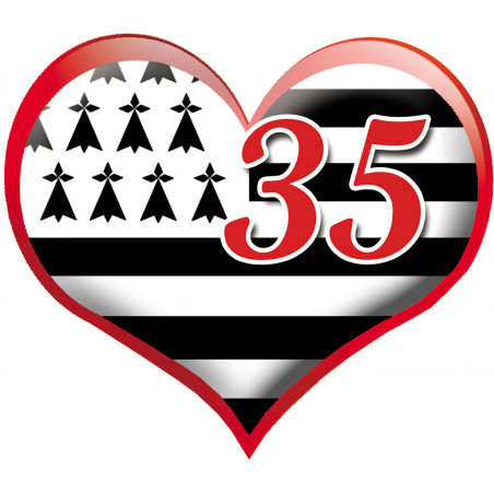 sticker / autocollant : coeur breton 35 - 20x23cm - Sticker/autocollant