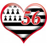 coeur breton 56 - 20x23cm - Sticker/autocollant