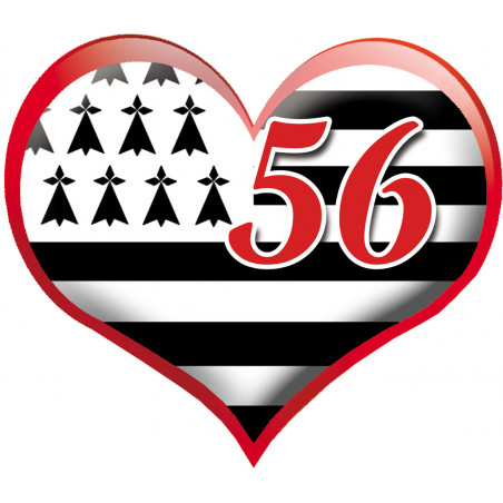 coeur breton 56 - 15x17cm - Sticker/autocollant