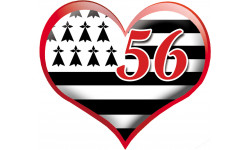 coeur breton 56 - 5x5.5cm - Sticker/autocollant