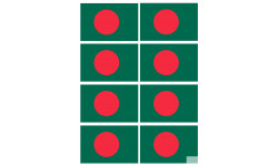 Drapeau Bangladesh - 8 stickers - 9.5 x 6.3 cm - Sticker/autocollant