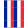 Drapeau France - 8 stickers - 9.5 x 6.3 cm - Sticker/autocollant