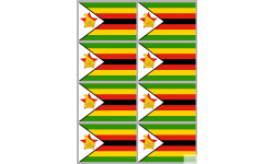 Drapeau Zimbabwe - 8 stickers - 9.5 x 6.3 cm - Sticker/autocollant