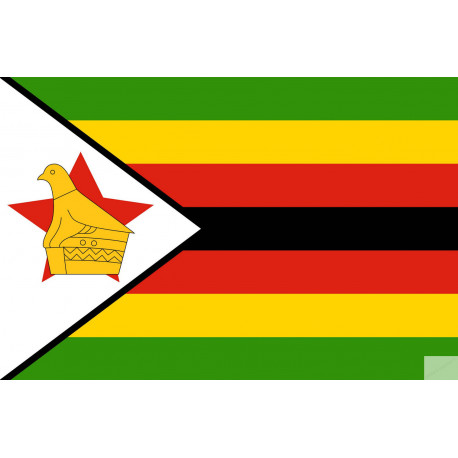 Drapeau Zimbabwe - 15x10cm - Sticker/autocollant