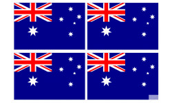 Drapeau Australie - 4 stickers - 9.5 x 6.3 cm - Sticker/autocollant