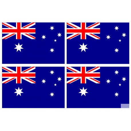 Drapeau Australie - 4 stickers - 9.5 x 6.3 cm - Sticker/autocollant