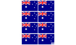 Drapeau Australie - 8 stickers - 9.5 x 6.3 cm - Sticker/autocollant