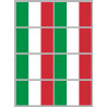 Drapeau Italie - 8 stickers - 9.5 x 6.3 cm - Sticker/autocollant
