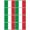 Drapeau Italie - 8 stickers - 9.5 x 6.3 cm - Sticker/autocollant