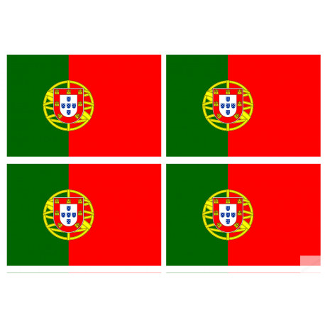 Drapeau Portugal (4 fois 9.5x6.3 cm) - Sticker/autocollant