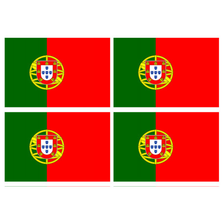 Drapeau Portugal (4 fois 9.5x6.3 cm) - Sticker/autocollant