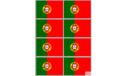 Drapeau Portugal - 8 stickers - 9.5 x 6.3 cm - Sticker/autocollant