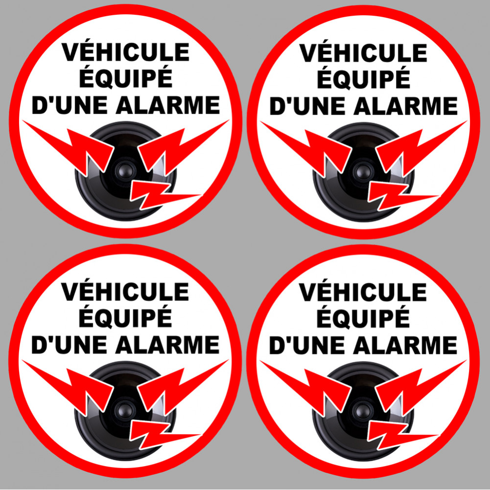 Autocollants Alarme GPS Pour Voiture - 4 Pièces Blanc - Prévention Vol