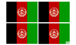 Drapeau Afghanistan - 4 stickers - 9.5 x 6.3 cm - Sticker/autocollant