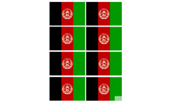 Drapeau Afghanistan - 8 stickers - 9.5 x 6.3 cm - Sticker/autocollant