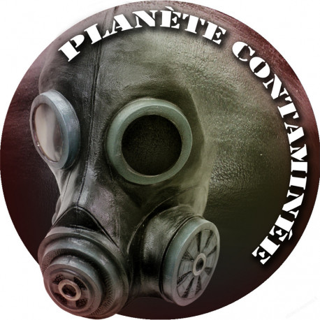 planéte contaminée - 5cm - Sticker/autocollant