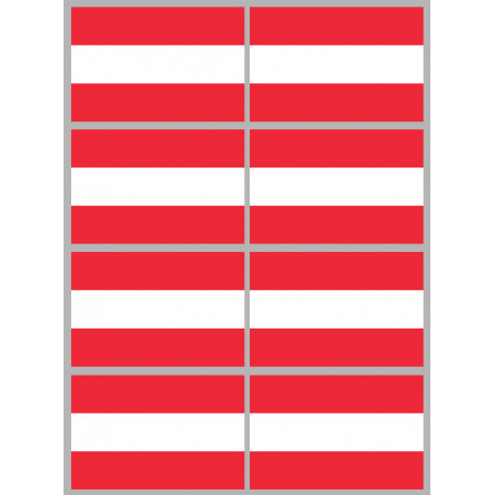 Drapeau Autriche - 8 stickers - 9.5 x 6.3 cm - Sticker/autocollant