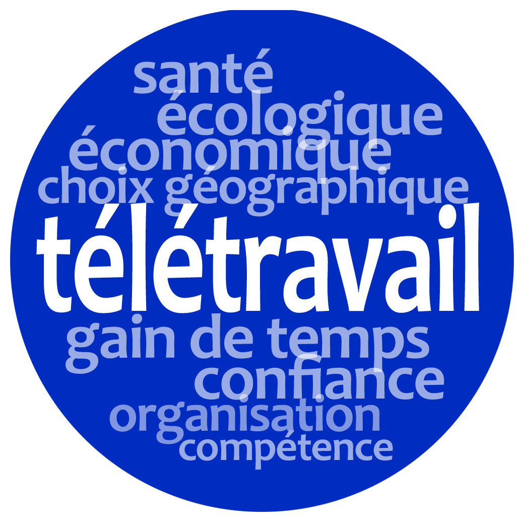 télétravail (20cm) - Sticker/autocollant