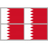 Drapeau Bahrain - 4 stickers - 9.5 x 6.3 cm - Sticker/autocollant