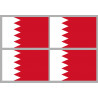 Drapeau Bahrain - 4 stickers - 9.5 x 6.3 cm - Sticker/autocollant