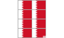 Drapeau Bahrain - 8 stickers - 9.5 x 6.3 cm - Sticker/autocollant