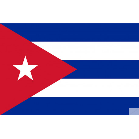 Drapeau Cuba - 5x3.3 cm - Sticker/autocollant