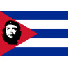 Drapeau Cuba avec le Ché - 19.5 x 13 cm - Sticker/autocollant