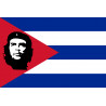 Drapeau Cuba avec le Che - 19.5 x 13 cm - Sticker/autocollant