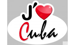 j'aime Cuba - 15x11cm - Sticker/autocollant