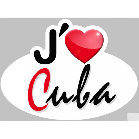  j'aime Cuba - 15x11cm - Sticker/autocollant