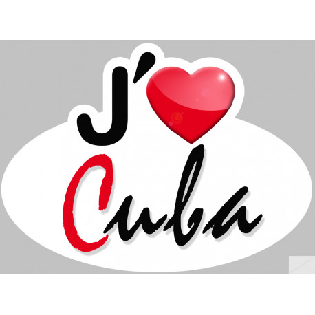 j'aime Cuba - 15x11cm - Sticker/autocollant