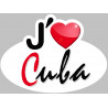 j'aime Cuba - 15x11cm - Sticker/autocollant