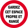 GARDEZ CET ESPACE PROPRE ET RANGÉ - 5cm - Sticker/autocollant