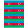 Drapeau Azerbaijan - 8 stickers - 9.5 x 6.3 cm - Sticker/autocollant