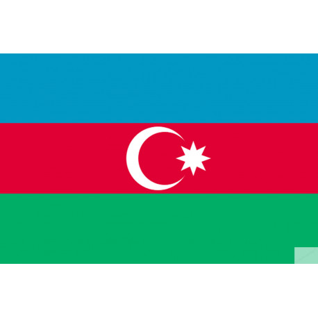 Drapeau Azerbaijan - 15 x 10 cm - Sticker/autocollant