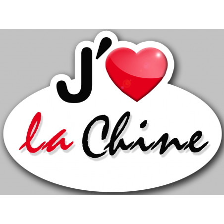 j'aime la Chine - 15x11cm - Sticker/autocollant