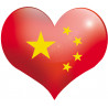 coeur Chinois - 11,5x10 cm - Sticker/autocollant