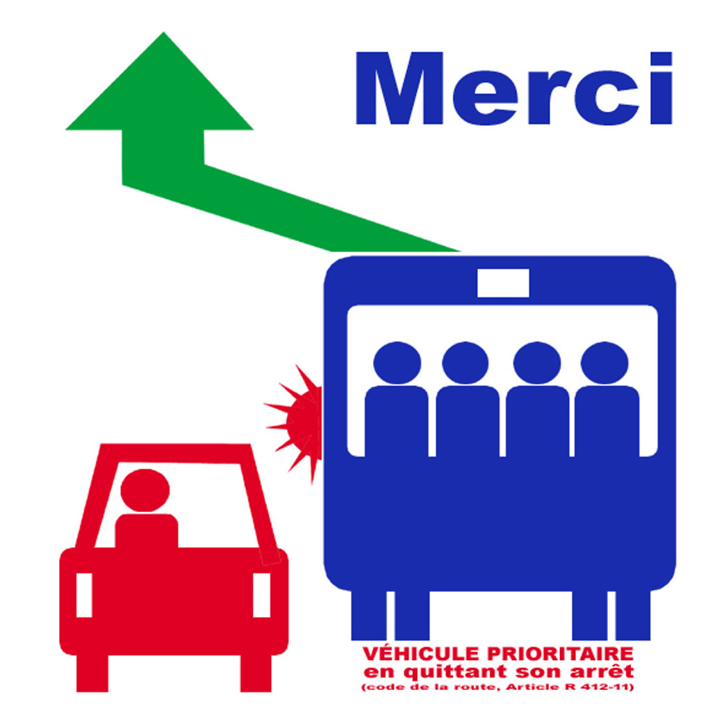 véhicule prioritaire carré - 20x20 cm - Sticker/autocollant