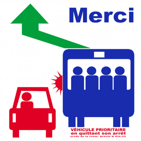 véhicule prioritaire carré - 20x20 cm - Sticker/autocollant