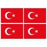 Drapeau Turquie - 4 stickers - 9.5 x 6.3 cm - Sticker/autocollant